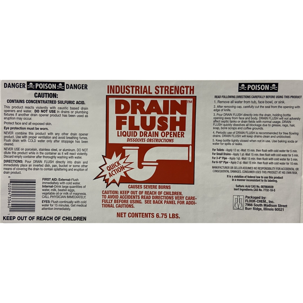FC 018 Drain Flush <br>Acid Based <br>Drain Opener